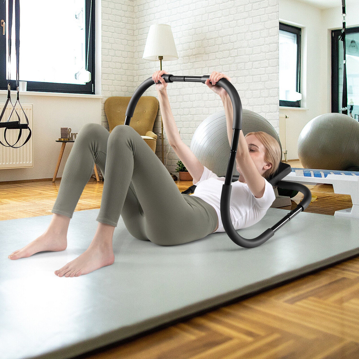 Portable Ab Trainer, Fitness Crunch Exerciser With Headrest, Black Benches Racks & Bars at Gallery Canada
