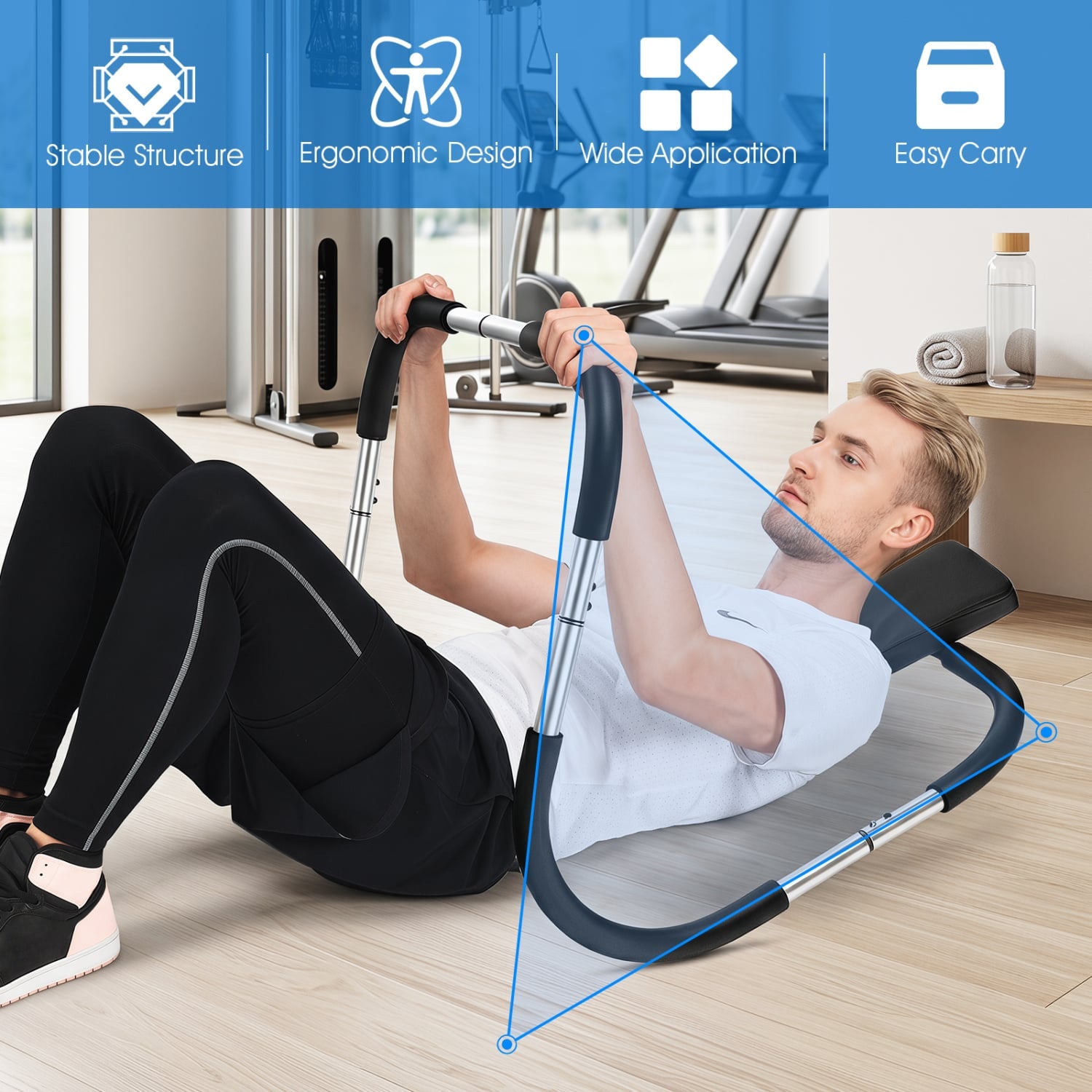 Portable AB Trainer, Headrest, Foam Handle, Silver Benches Racks & Bars at Gallery Canada