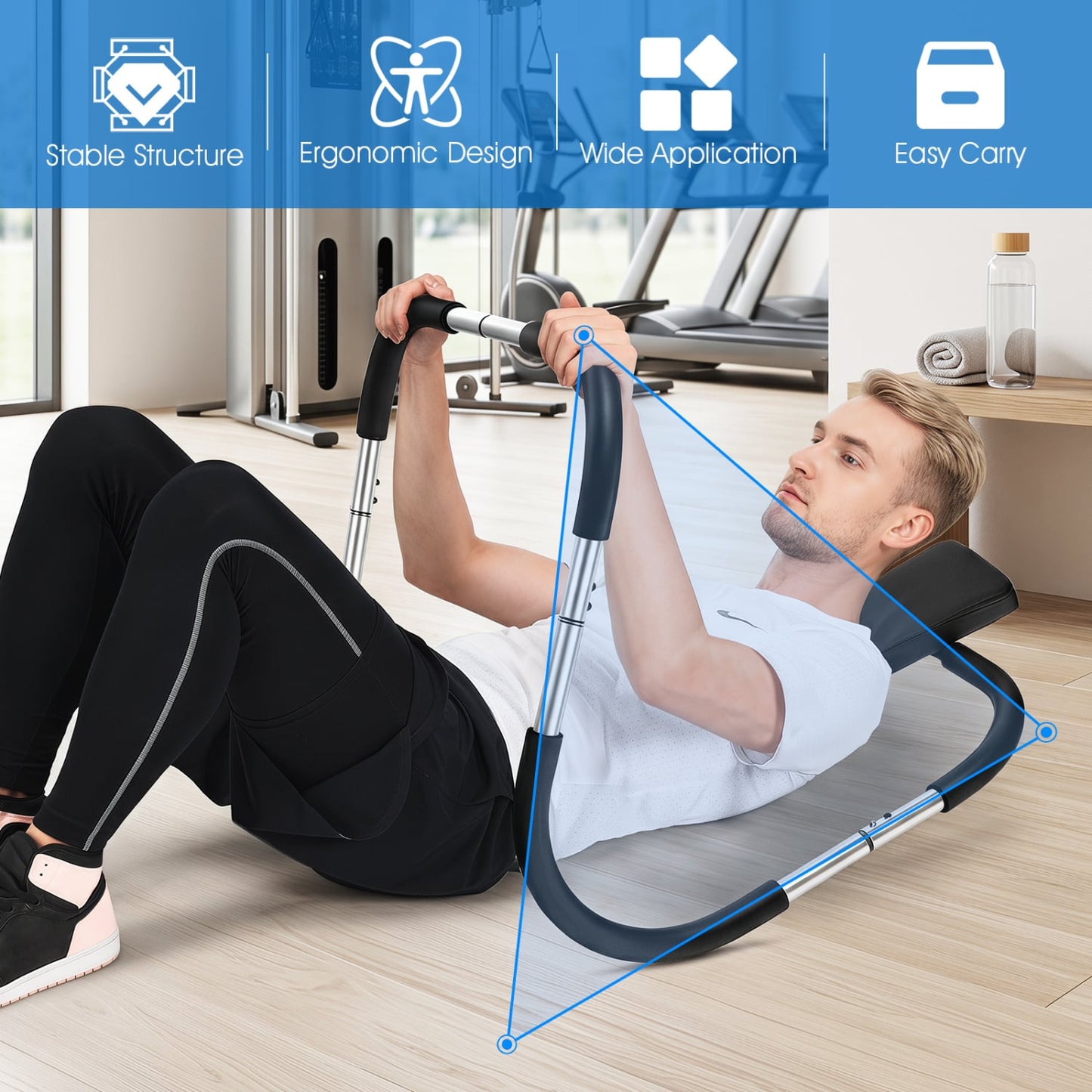 Portable AB Trainer, Headrest, Foam Handle, Silver Benches Racks & Bars at Gallery Canada