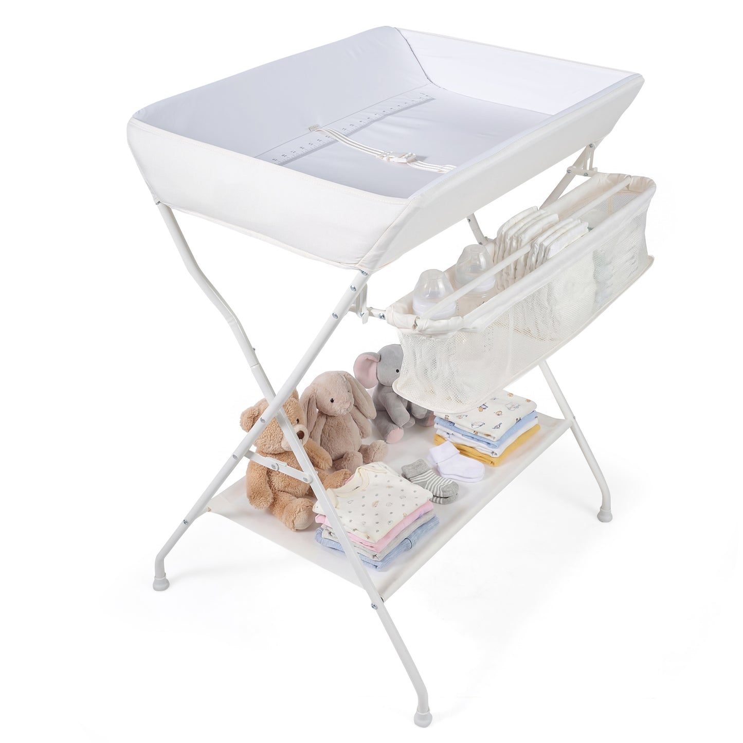 Portable Baby Change Table, Folding Nursery Organizer, Beige Changing Tables Beige at Gallery Canada