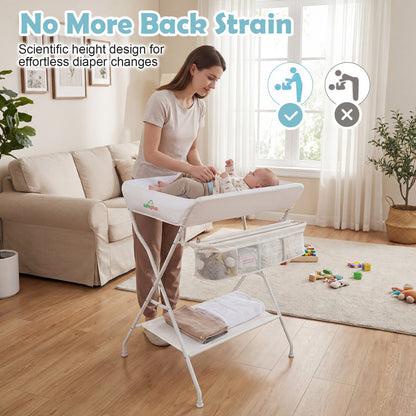 Portable Baby Change Table, Folding Nursery Organizer, Beige Changing Tables at Gallery Canada