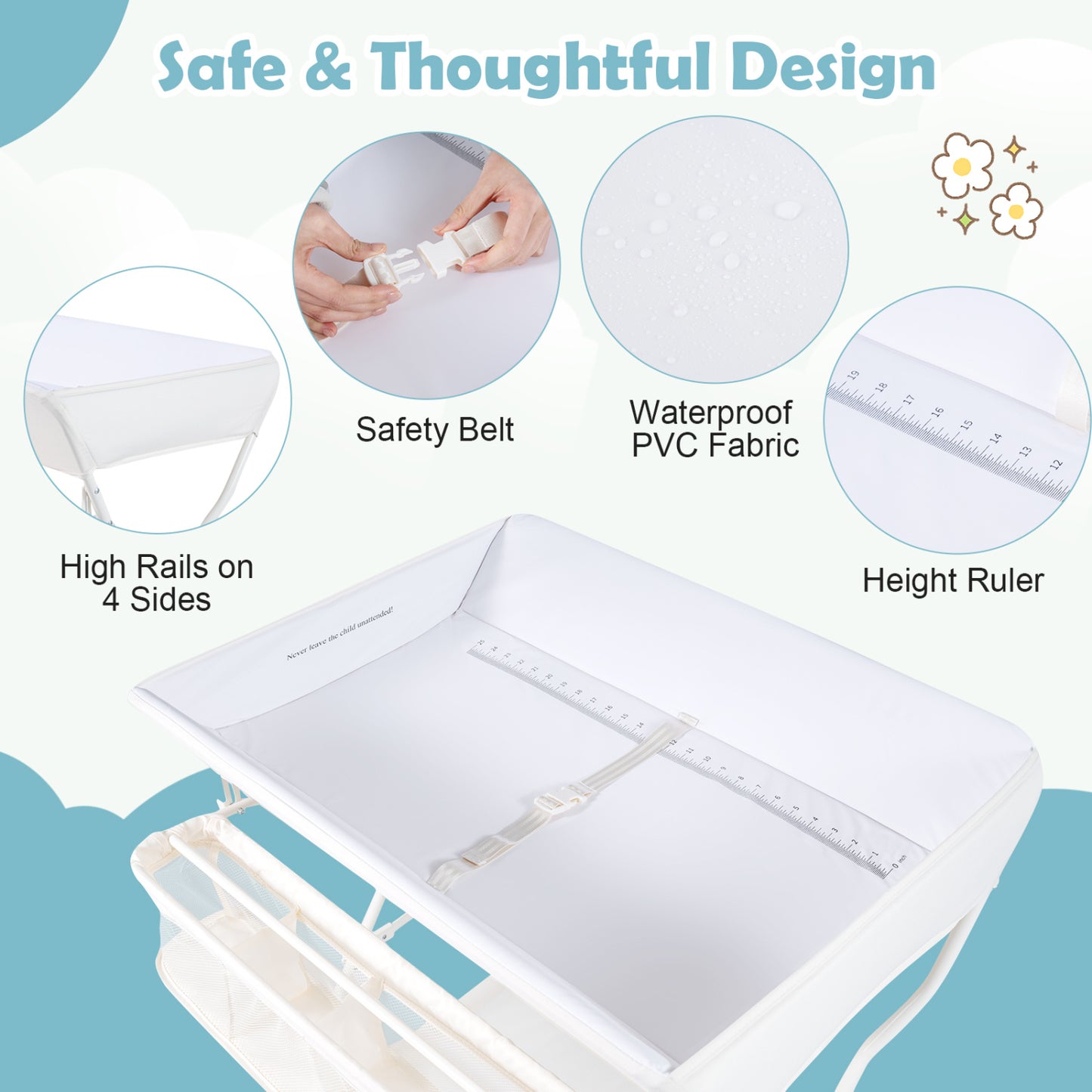 Portable Baby Change Table, Folding Nursery Organizer, Beige Changing Tables at Gallery Canada