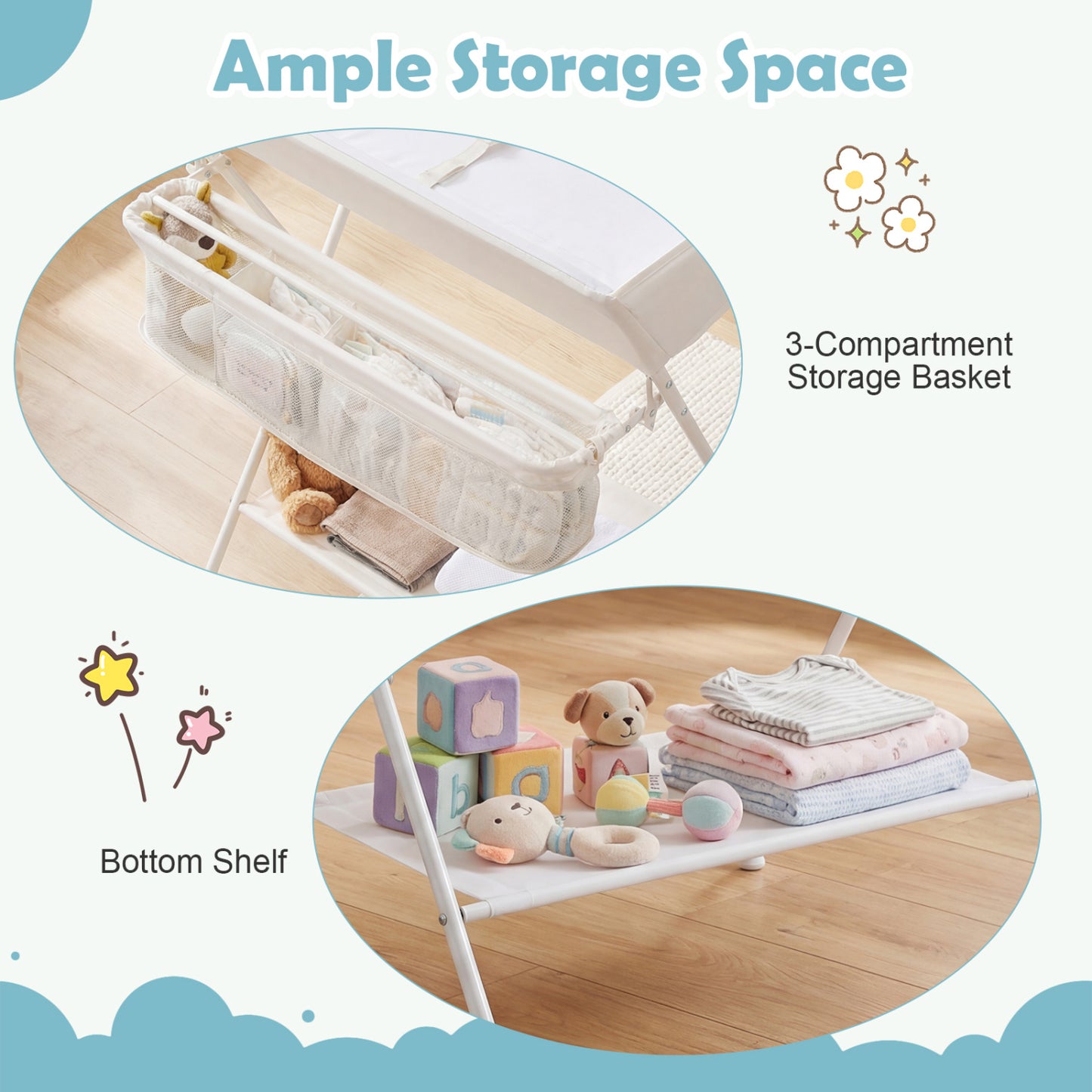 Portable Baby Change Table, Folding Nursery Organizer, Beige Changing Tables at Gallery Canada