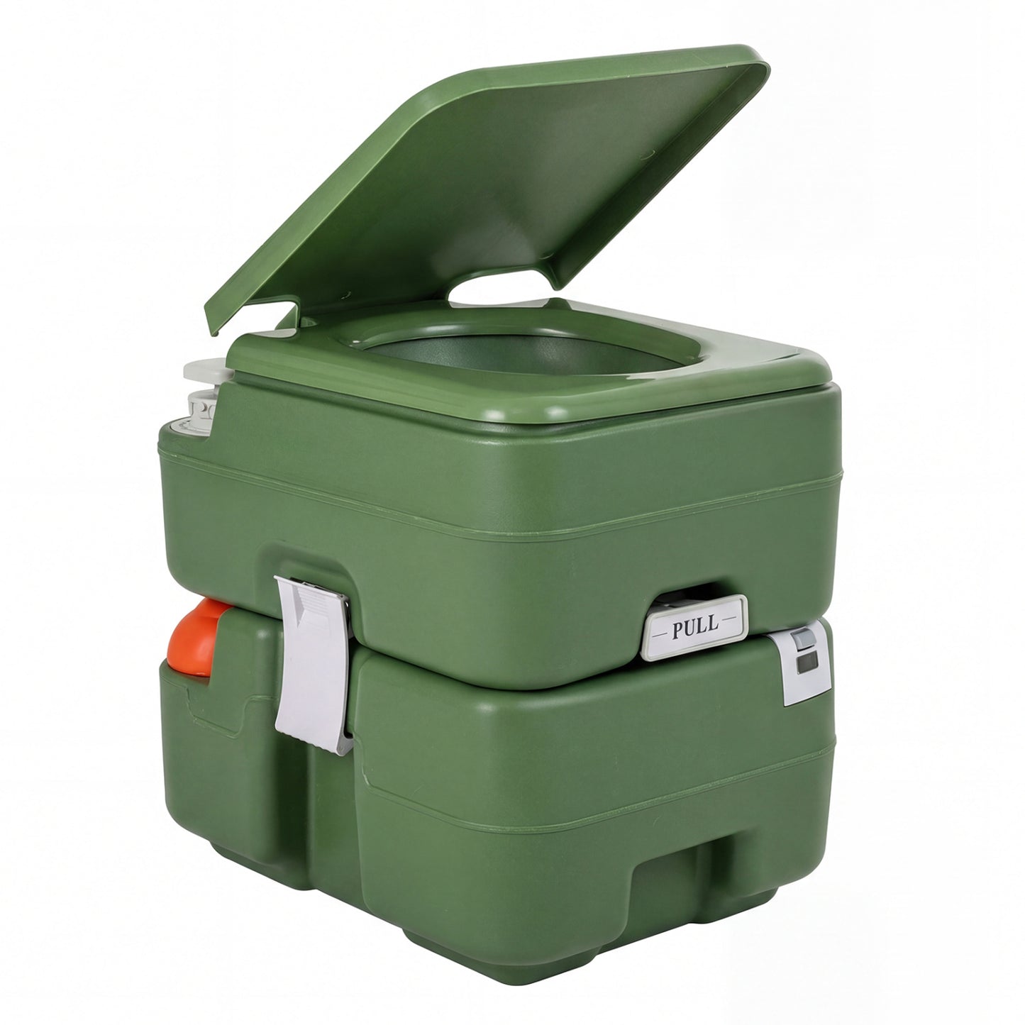 Portable Camping Toilet, 22 L Detachable Waste Tank, Green