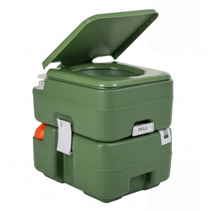 Portable Camping Toilet, 22 L Detachable Waste Tank, Green