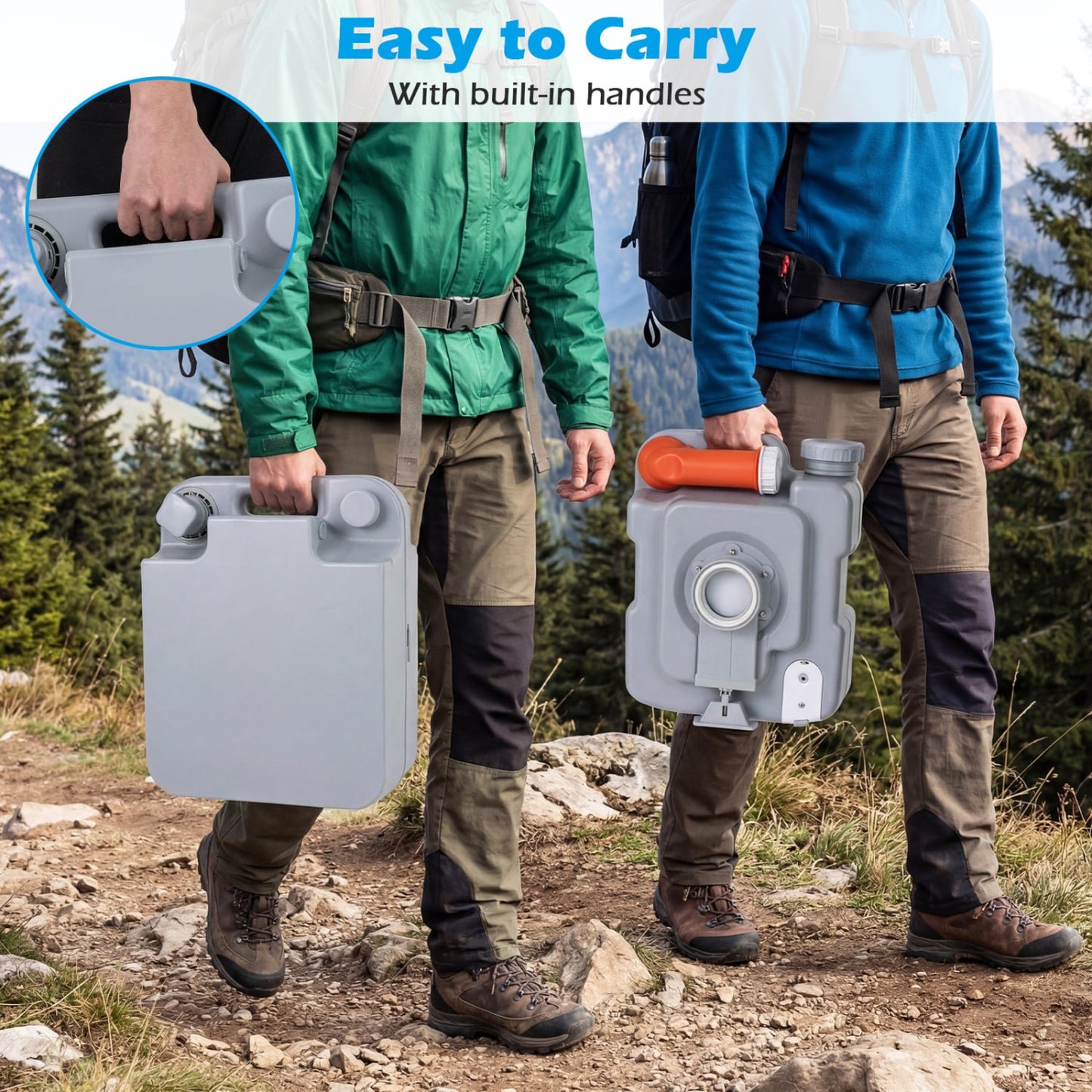 Portable Camping Toilet 22 L Detachable Waste Tank, Gray