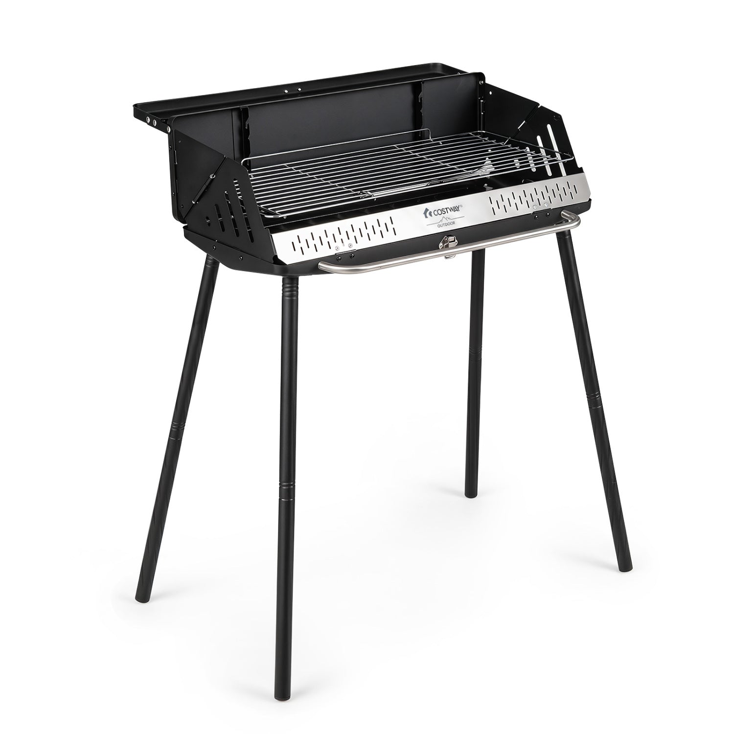 Portable Charcoal Grill with Detachable Legs Adjustable Grate and Carrying Bag Outdoor Grills Black at Gallery Canada