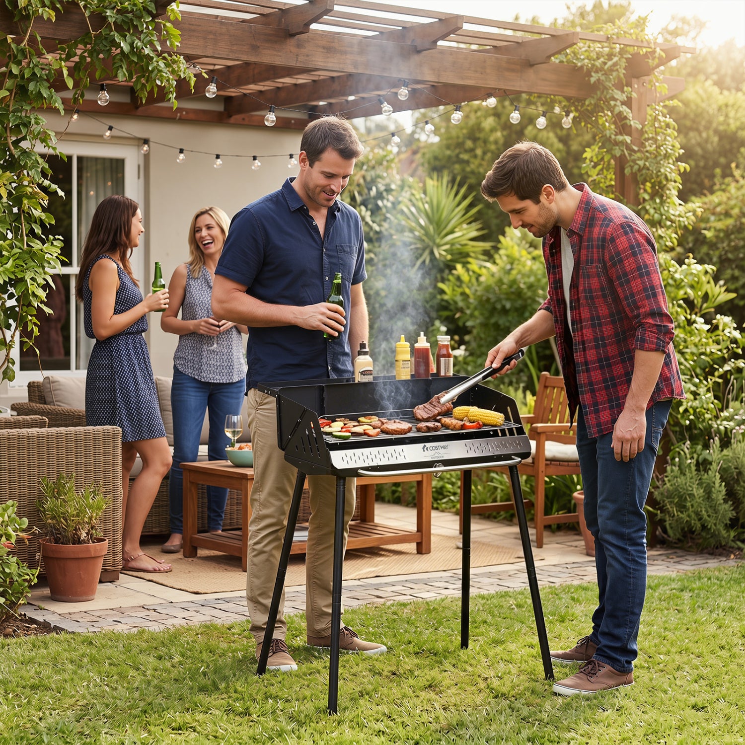 Portable Charcoal Grill with Detachable Legs Adjustable Grate and Carrying Bag Outdoor Grills at Gallery Canada