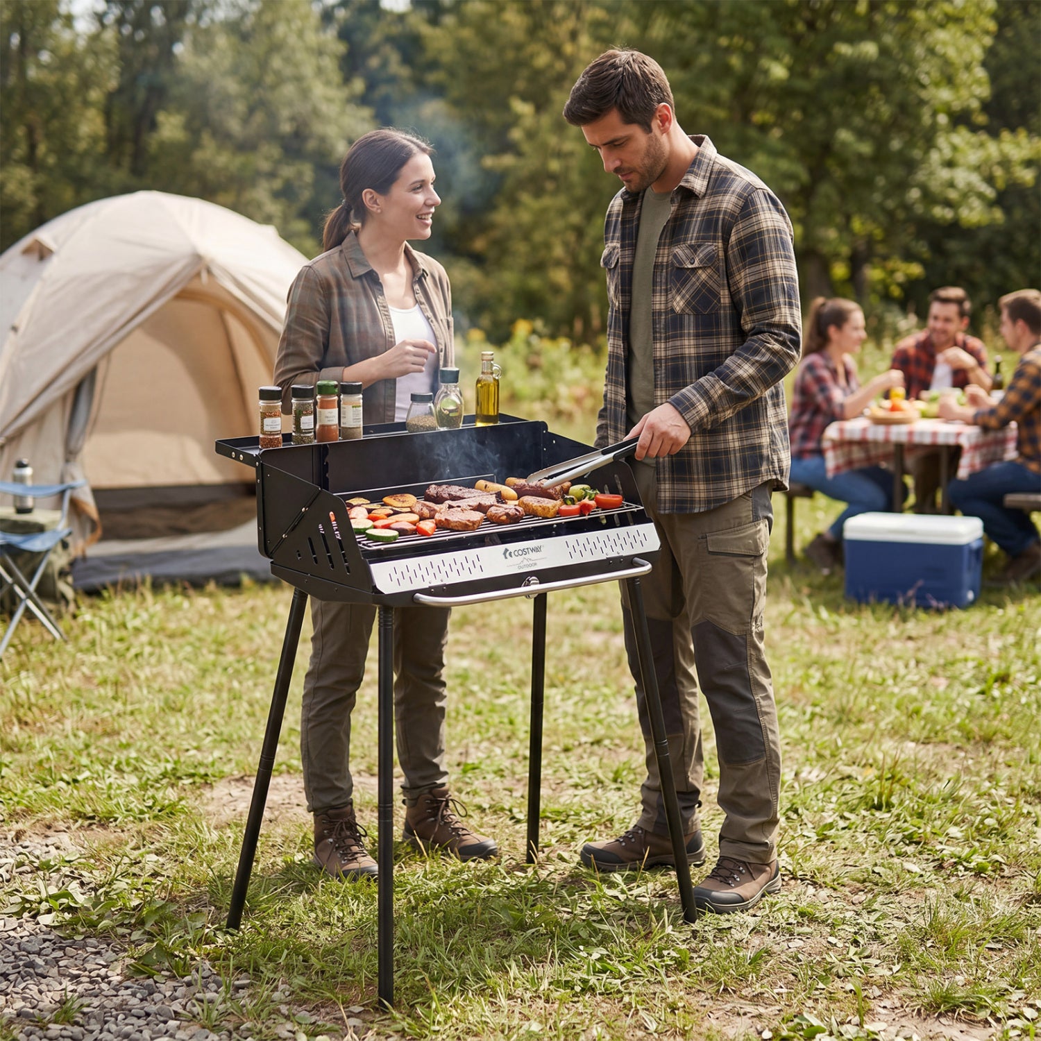 Portable Charcoal Grill with Detachable Legs Adjustable Grate and Carrying Bag Outdoor Grills at Gallery Canada