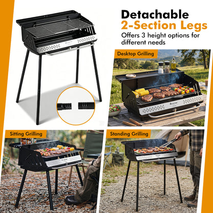 Portable Charcoal Grill with Detachable Legs Adjustable Grate and Carrying Bag Outdoor Grills at Gallery Canada
