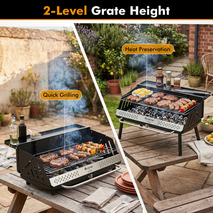 Portable Charcoal Grill with Detachable Legs Adjustable Grate and Carrying Bag Outdoor Grills at Gallery Canada