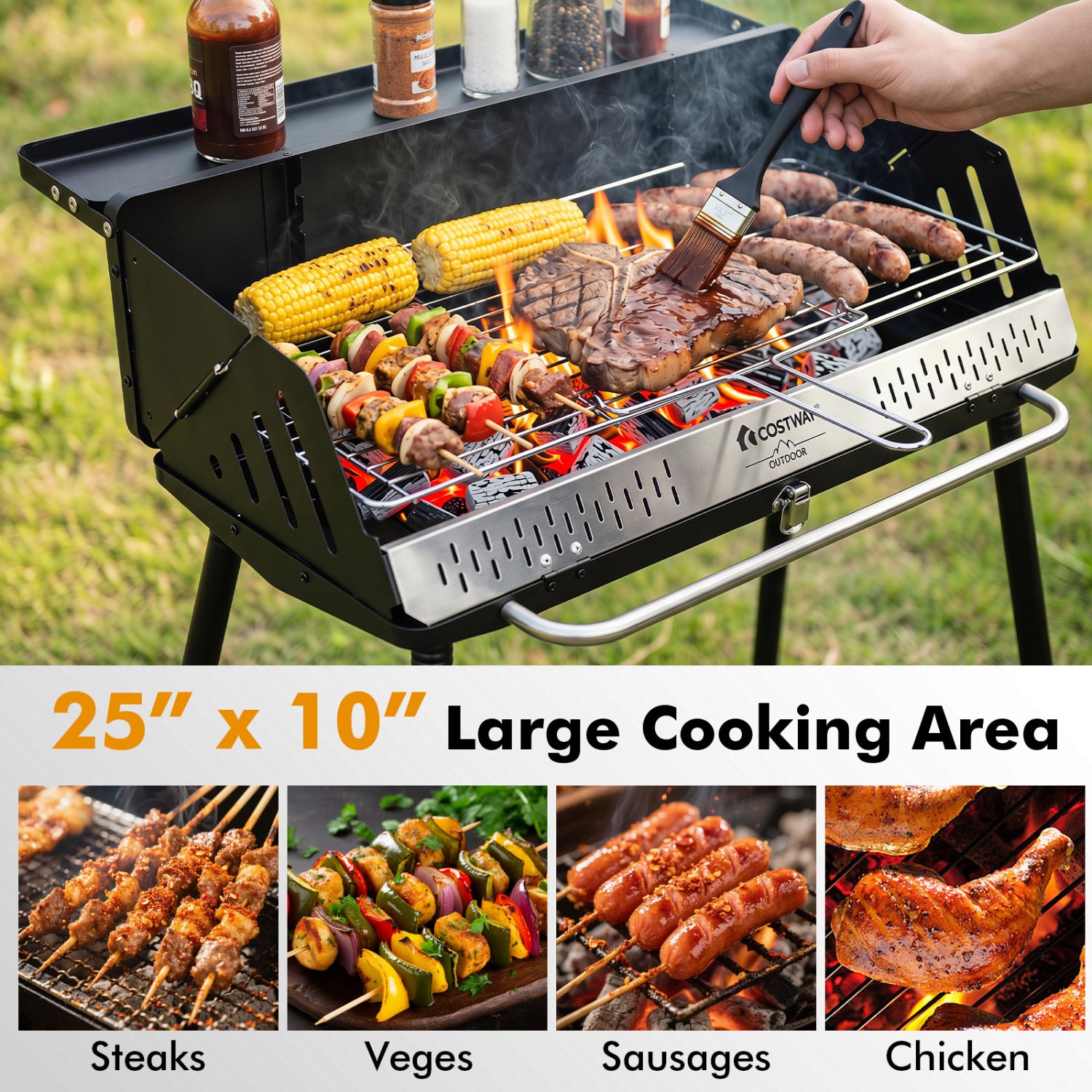 Portable Charcoal Grill with Detachable Legs Adjustable Grate and Carrying Bag Outdoor Grills at Gallery Canada