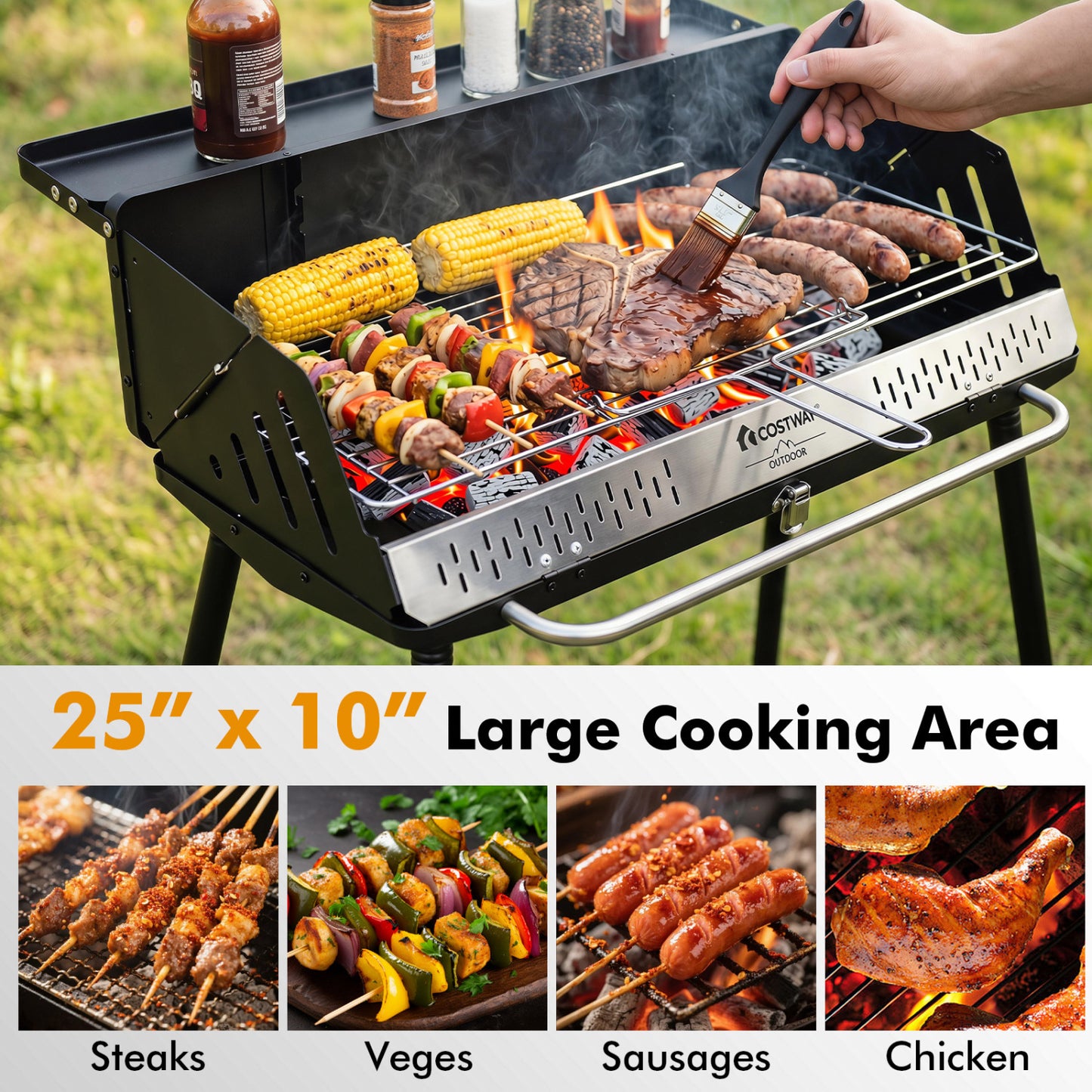 Portable Charcoal Grill with Detachable Legs Adjustable Grate and Carrying Bag Outdoor Grills at Gallery Canada