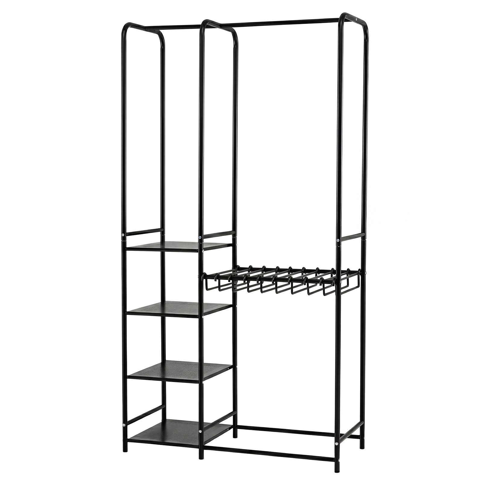 Portable Closet With Pants Hangers, 2 Hanging Rods, 4 Storage Shelves, Black Clothing & Closet Storage Black at Gallery Canada