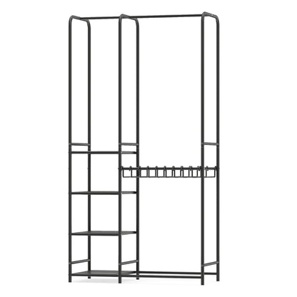Portable Closet With Pants Hangers, 2 Hanging Rods, 4 Storage Shelves, Black Clothing & Closet Storage Black at Gallery Canada
