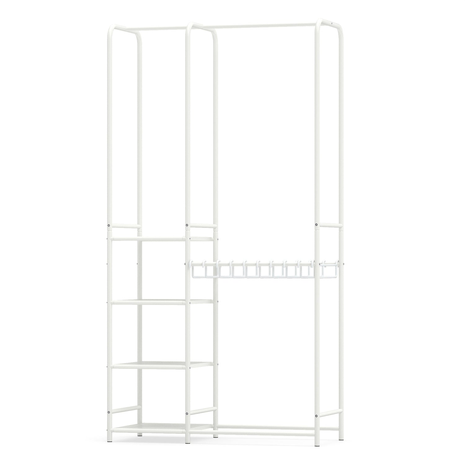 Portable Closet With Pants Hangers, 2 Hanging Rods, 4 Shelves, White Clothing & Closet Storage White at Gallery Canada