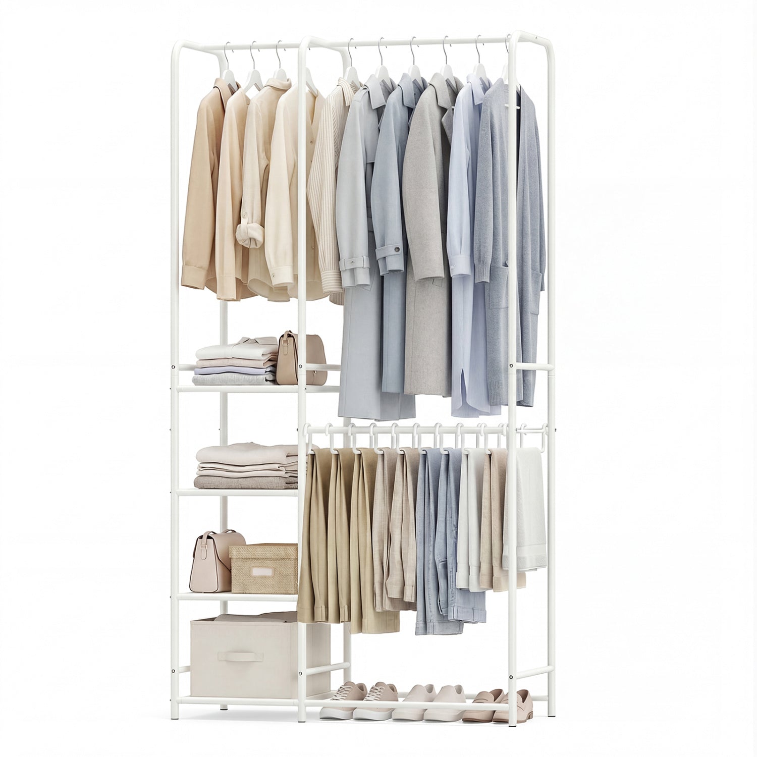 Portable Closet With Pants Hangers, 2 Hanging Rods, 4 Shelves, White Clothing & Closet Storage at Gallery Canada