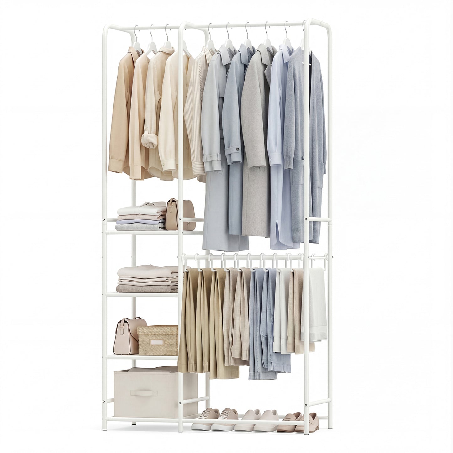 Portable Closet With Pants Hangers, 2 Hanging Rods, 4 Shelves, White Clothing & Closet Storage at Gallery Canada