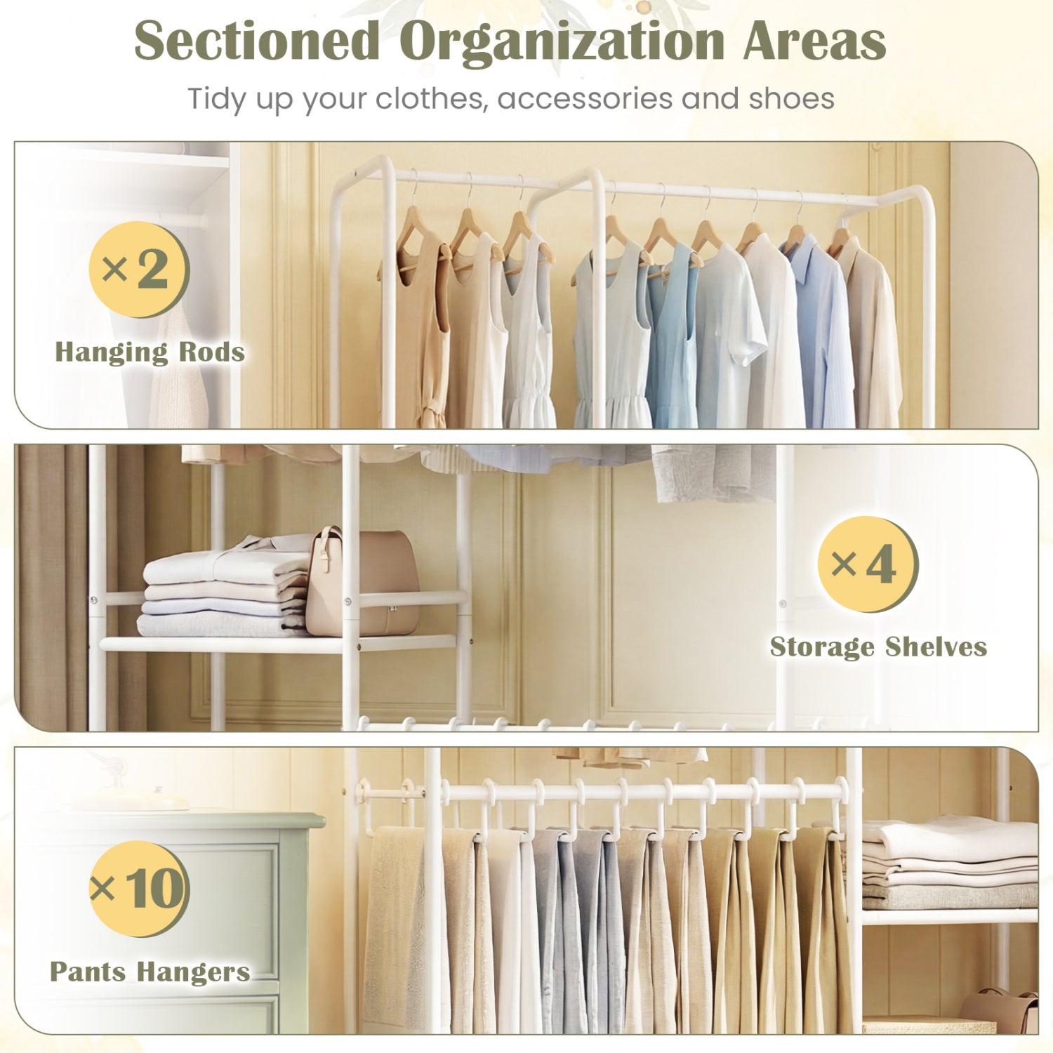Portable Closet With Pants Hangers, 2 Hanging Rods, 4 Shelves, White Clothing & Closet Storage at Gallery Canada