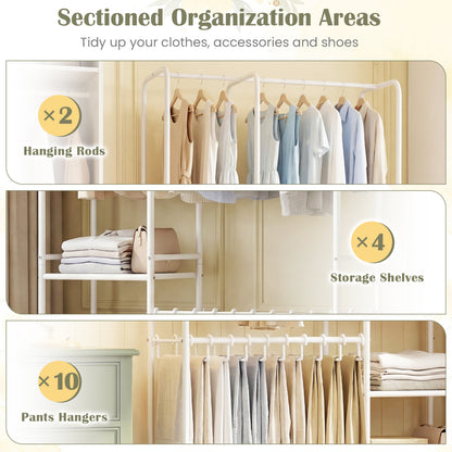 Portable Closet With Pants Hangers, 2 Hanging Rods, 4 Shelves, White Clothing & Closet Storage at Gallery Canada