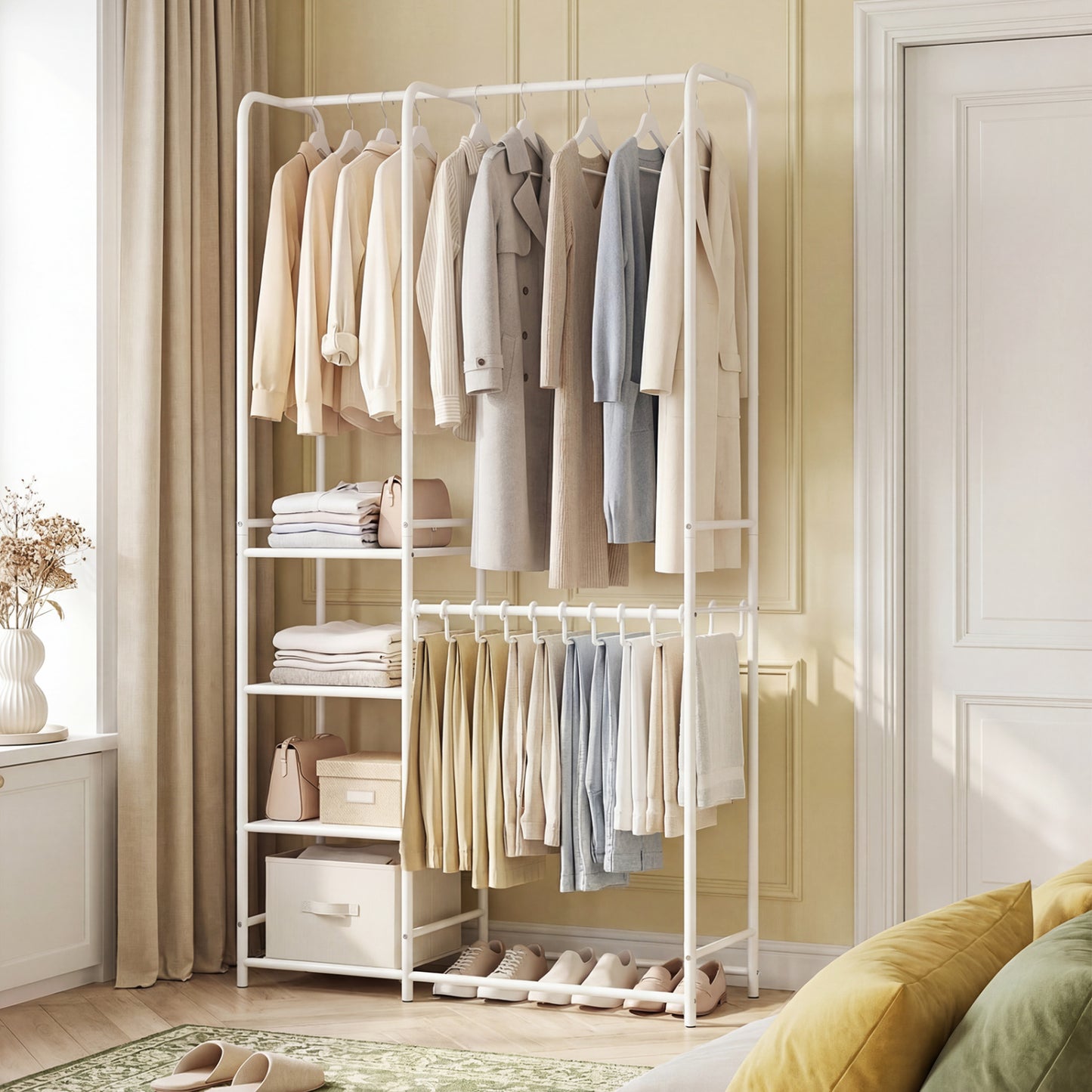 Portable Closet With Pants Hangers, 2 Hanging Rods, 4 Shelves, White Clothing & Closet Storage at Gallery Canada