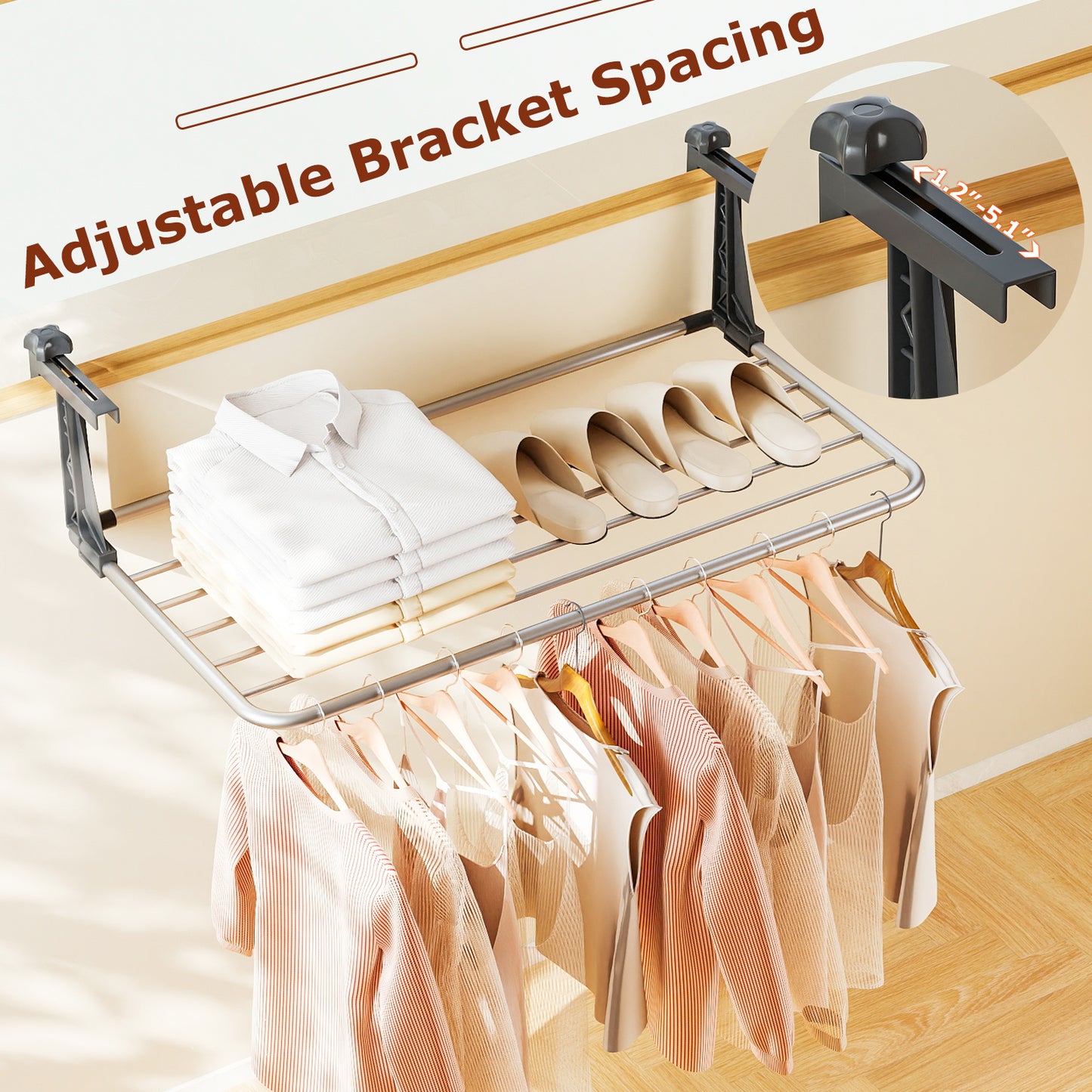 Portable Clothes Drying Rack Aluminum Towel Rack with Adjustable and Foldable Brackets Drying Racks at Gallery Canada