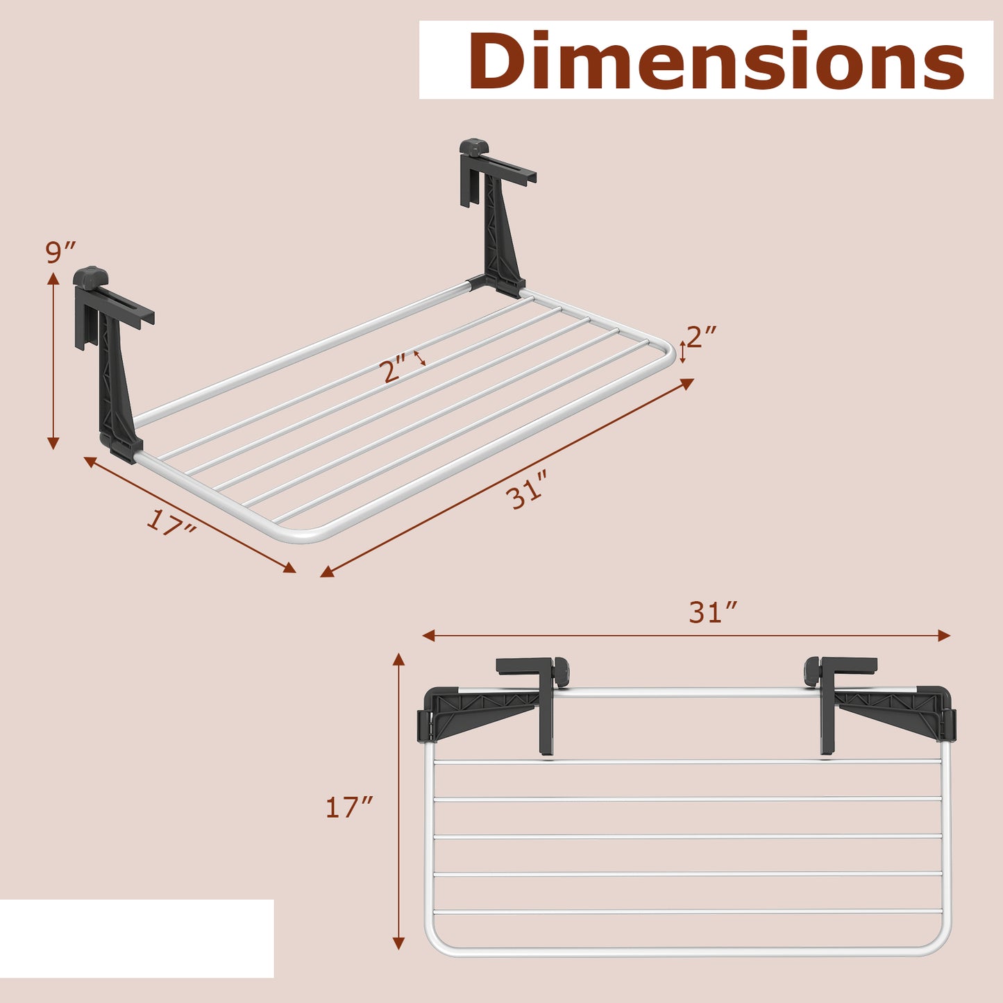 Portable Clothes Drying Rack Aluminum Towel Rack with Adjustable and Foldable Brackets Drying Racks at Gallery Canada