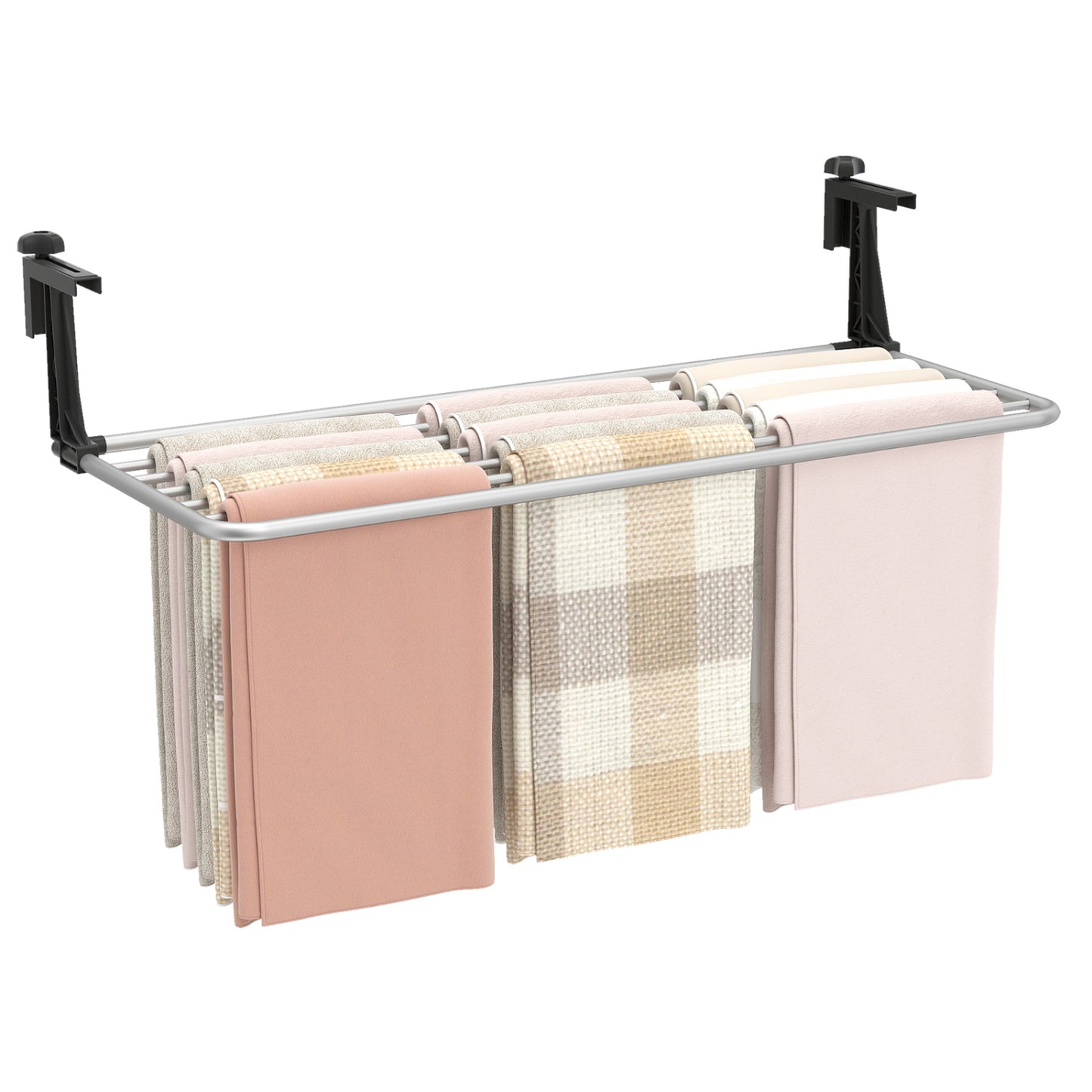 Portable Extendable Clothes Drying Rack, Aluminum Frame Drying Racks Silver + Black at Gallery Canada