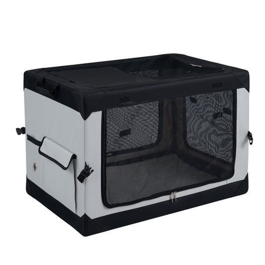 Collapsible Soft Dog Crate, 4 Mesh Doors, Removable Mat, Storage Pocket, M Dog Kennels Options at Gallery Canada