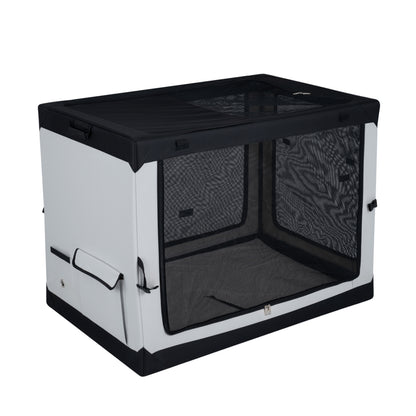 Portable Soft Dog Crate 4 Mesh Doors, Removable Mat, XL