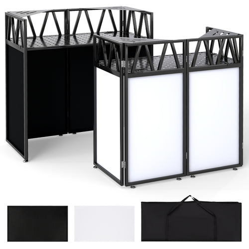 Portable DJ Booth With Scrims, Carrying Bag, Black