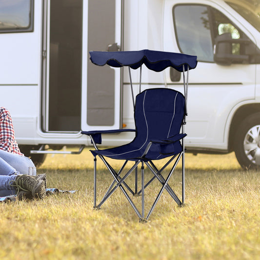 Portable Folding Beach Canopy Chair, Blue Camping Furniture Blue at Gallery Canada