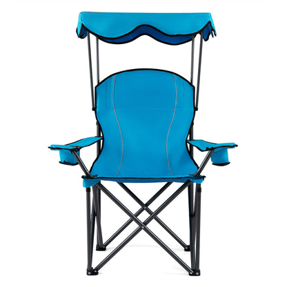 Portable Folding Beach Canopy Chair, With Cup Holders, Light Blue Camping Furniture at Gallery Canada
