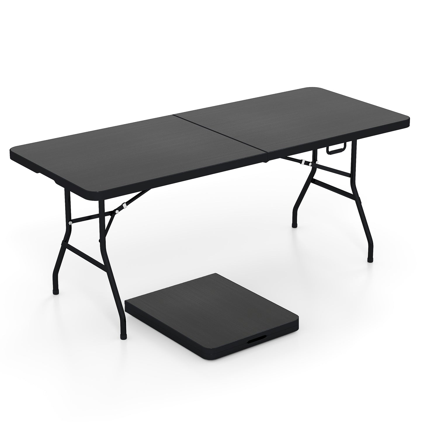 Portable Folding Camping Table with Carrying Handle, Black Outdoor at Gallery Canada