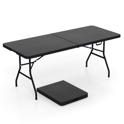 Portable Folding Camping Table with Carrying Handle, Black Outdoor at Gallery Canada