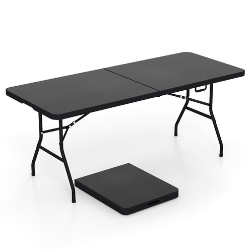 Portable Folding Camping Table With Carrying Handle, Black