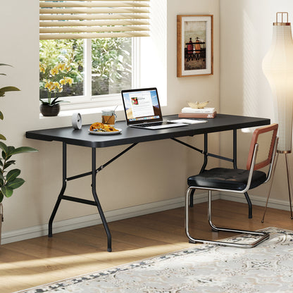 Portable Folding Camping Table with Carrying Handle, Black Outdoor at Gallery Canada