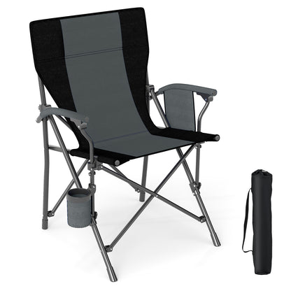 Portable Folding Oxford Cloth Camping Chair with Cup Holder and Side Pocket-Grey, Gray Camping Furniture Gray at Gallery Canada