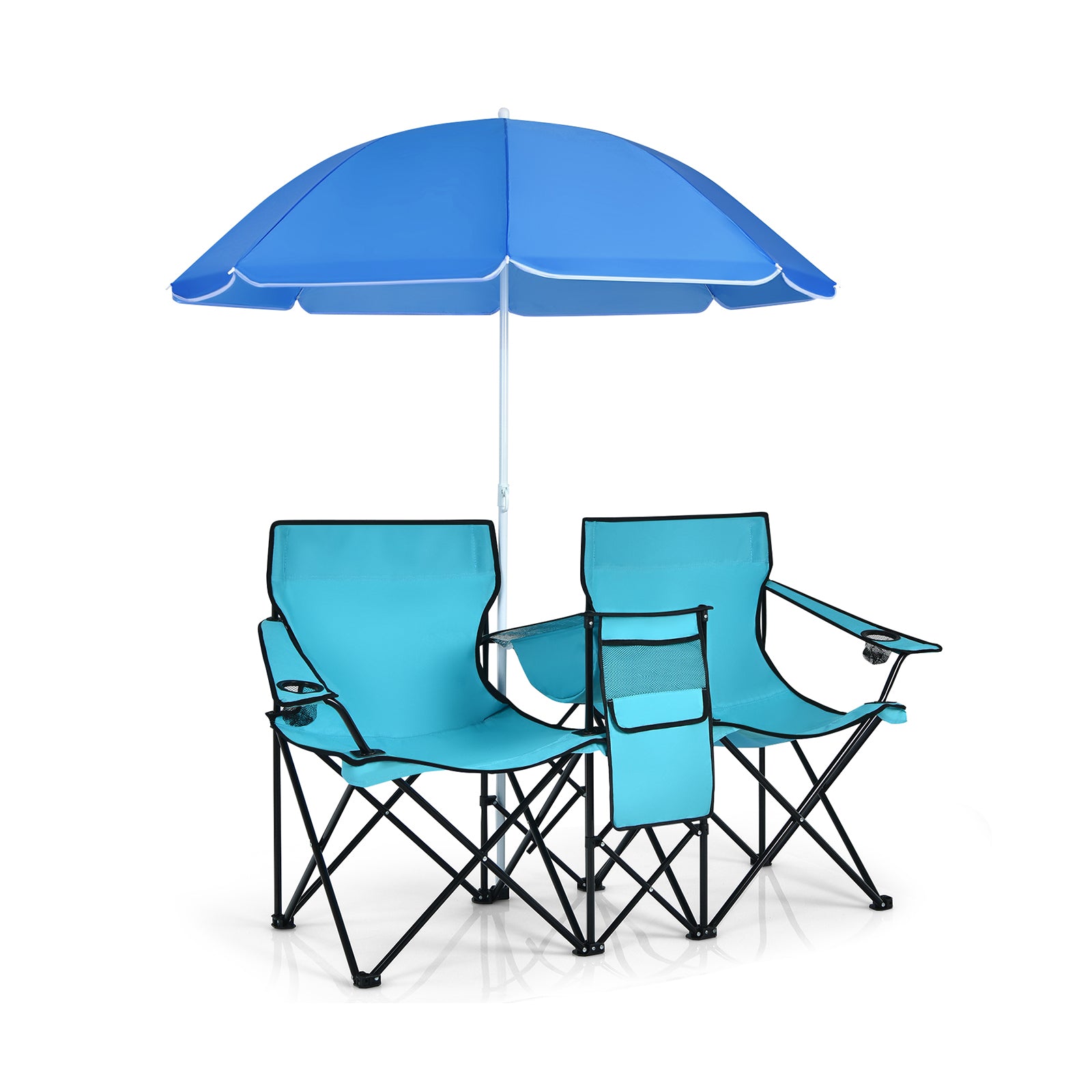 Portable Folding Picnic Double Chair, Turquoise Camping Furniture Turquoise at Gallery Canada
