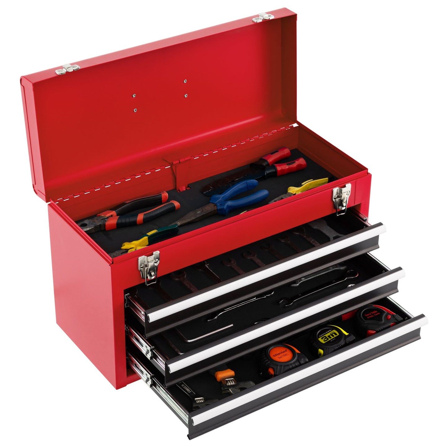 Portable Garage Mechanic Tool Cabinet Box with 3 Drawers, Black & Red Garages at Gallery Canada
