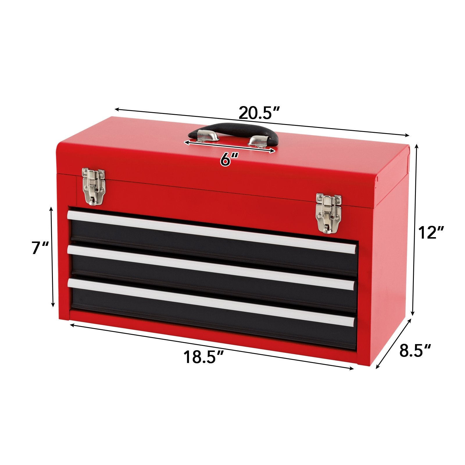 Portable Garage Mechanic Tool Cabinet Box with 3 Drawers, Black & Red Garages at Gallery Canada
