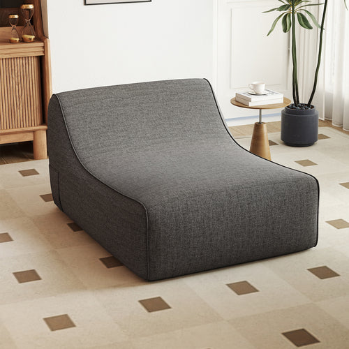 Portable L-Shaped Inflatable Lazy Sofa with Detachable Cover, Gray