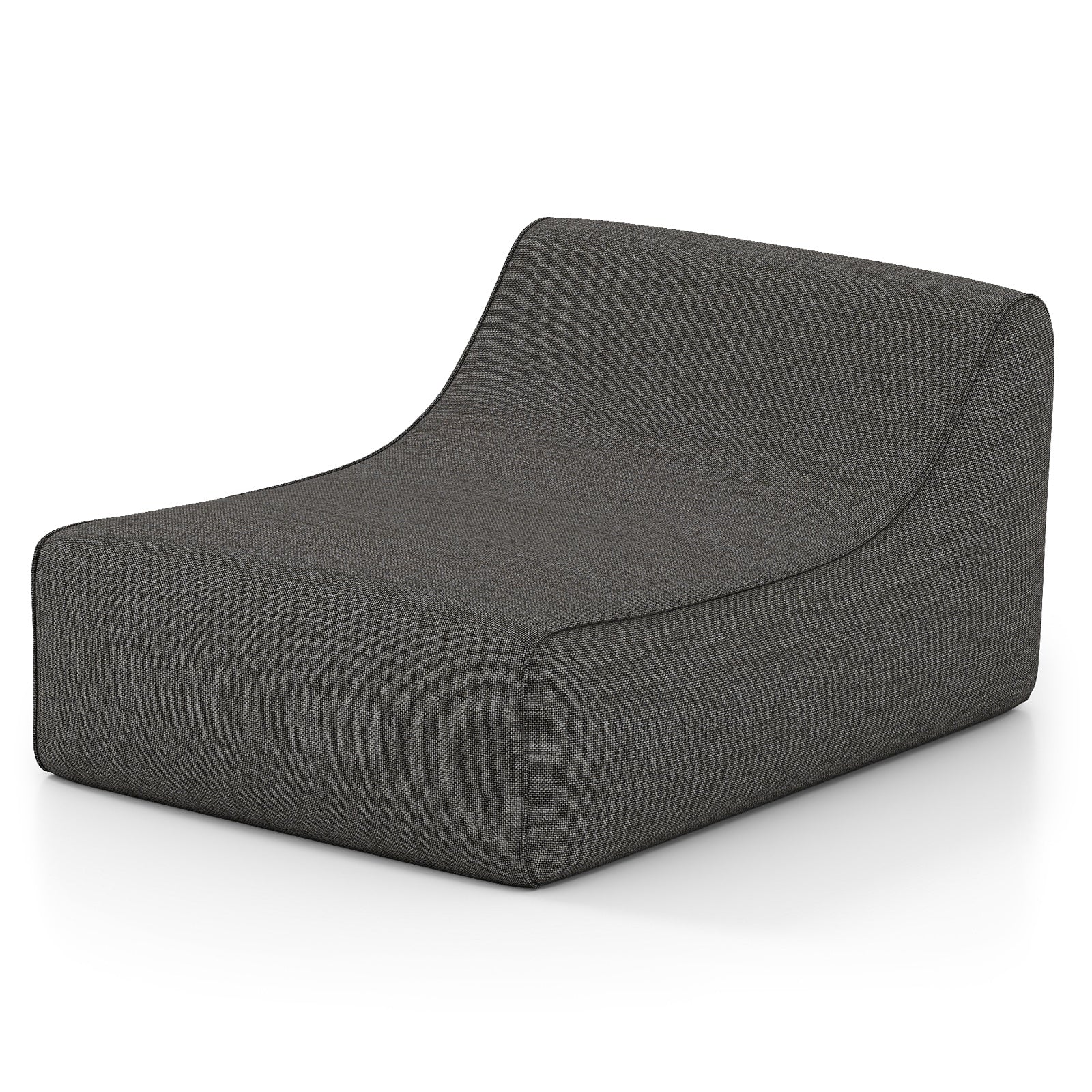 Portable L-Shaped Inflatable Lazy Sofa with Detachable Cover, Gray