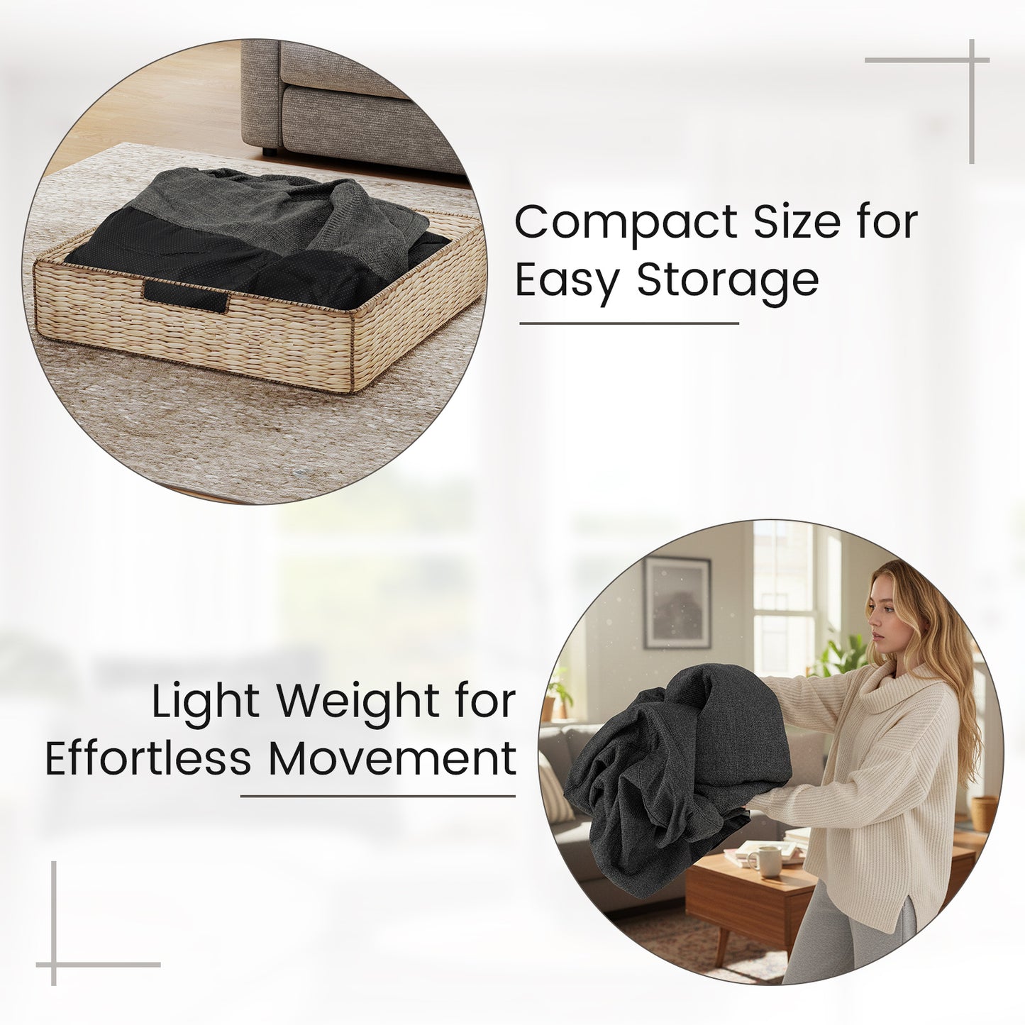 Portable L-Shaped Inflatable Lazy Sofa with Detachable Cover, Gray