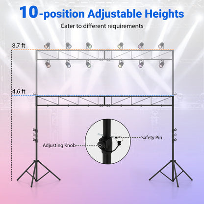 Portable Lighting Truss System Height Adjustable DJ Light Stand with 2 Folding Tripods Outdoor Decor at Gallery Canada