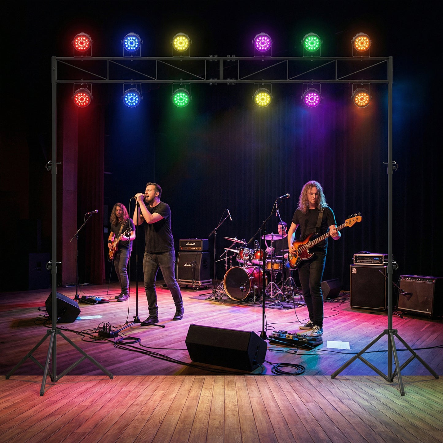 Portable Lighting Truss System Height Adjustable DJ Light Stand with 2 Folding Tripods Outdoor Decor at Gallery Canada