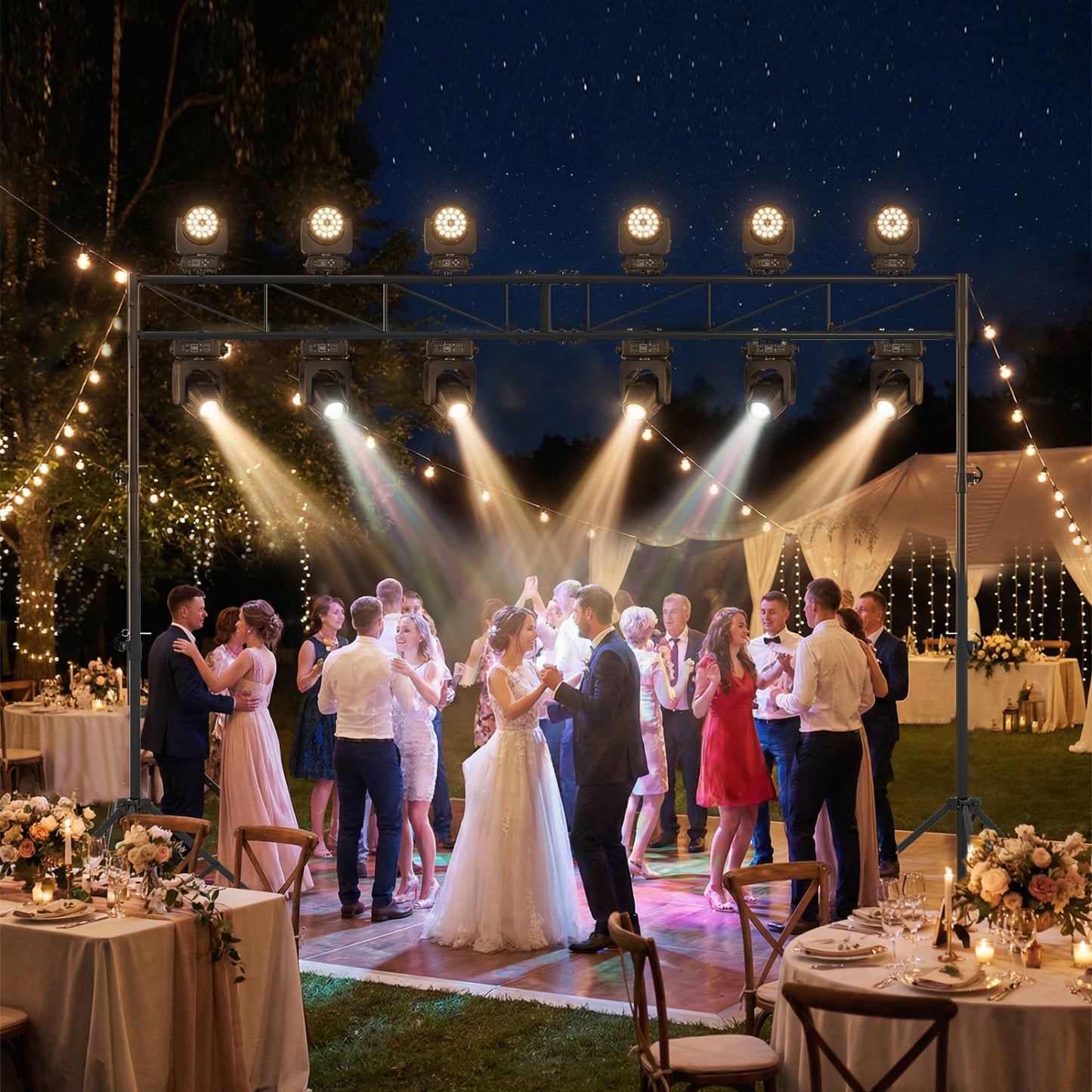 Portable Lighting Truss System Height Adjustable DJ Light Stand with 2 Folding Tripods Outdoor Decor at Gallery Canada