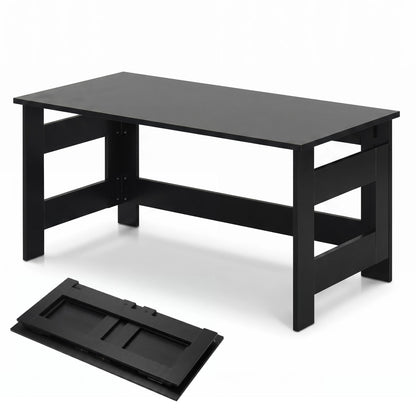 Portable Low Floor Table with Foldable Legs for Living Room, Black Coffee Tables Black at Gallery Canada
