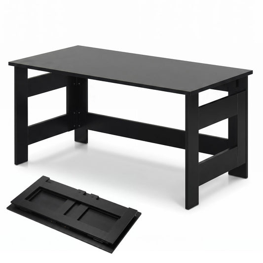 Portable Low Floor Table with Foldable Legs for Living Room, Black Coffee Tables Black at Gallery Canada