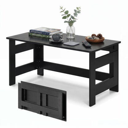 Portable Low Floor Table with Foldable Legs for Living Room, Black Coffee Tables at Gallery Canada